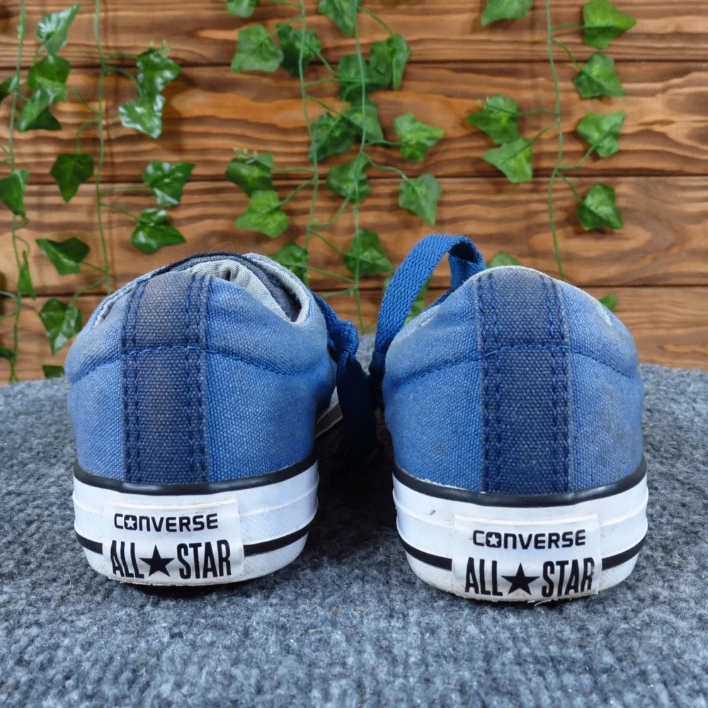 Converse All Star Junior Kids Low Top Sneakers Size 1 Casual Blue Canvas